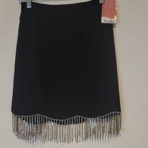 ARULA Black Embellished Mini Skirt for Cocktail Nights